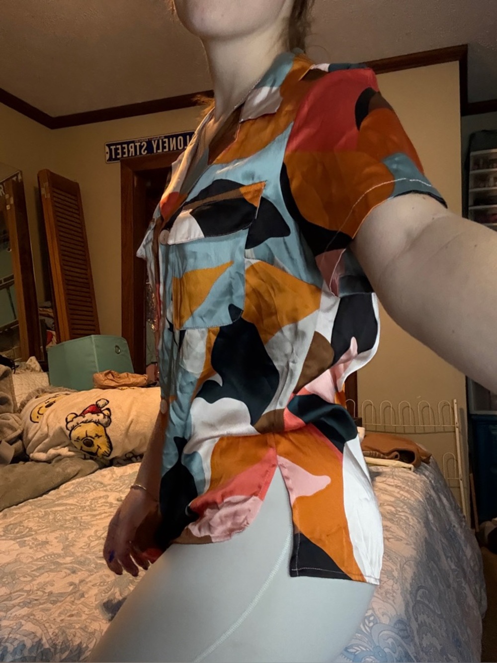 NWOT Colorful Abstract Button-Up Shirt - Picture 2 of 6